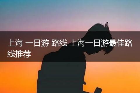上海 一日游 路线 上海一日游最佳路线推荐