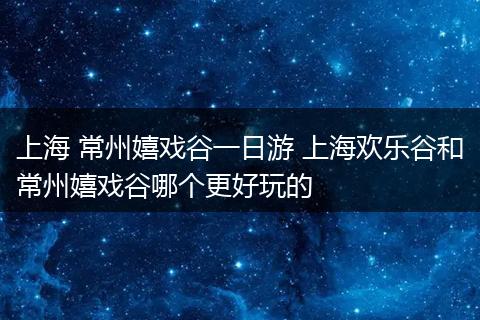 上海 常州嬉戏谷一日游 上海欢乐谷和常州嬉戏谷哪个更好玩的