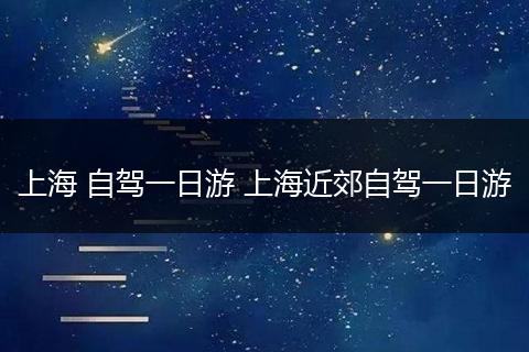 上海 自驾一日游 上海近郊自驾一日游