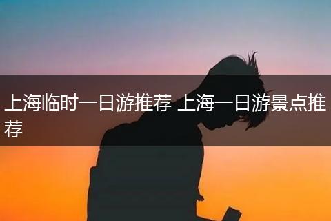 上海临时一日游推荐 上海一日游景点推荐