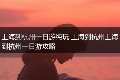 上海到杭州一日游纯玩 上海到杭州上海到杭州一日游攻略
