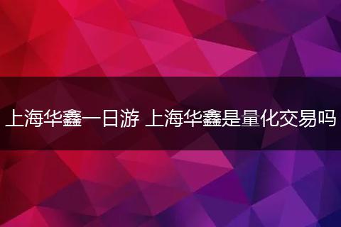 上海华鑫一日游 上海华鑫是量化交易吗