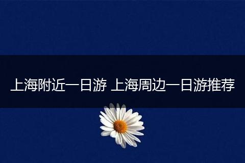 上海附近一日游 上海周边一日游推荐