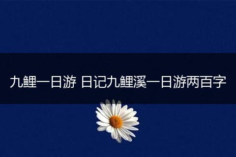 九鲤一日游 日记九鲤溪一日游两百字