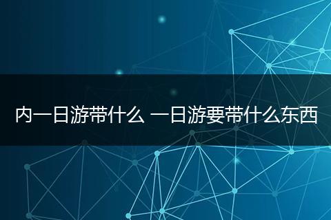 内一日游带什么 一日游要带什么东西