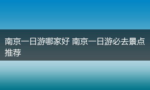 南京一日游哪家好 南京一日游必去景点推荐