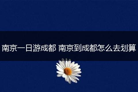 南京一日游成都 南京到成都怎么去划算