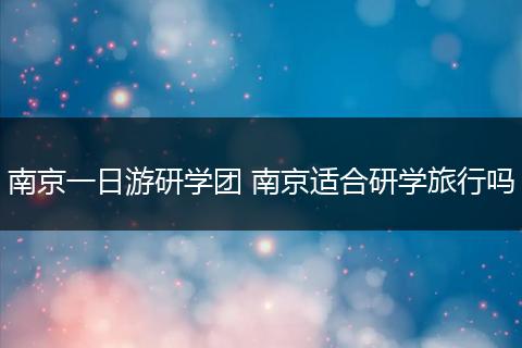 南京一日游研学团 南京适合研学旅行吗