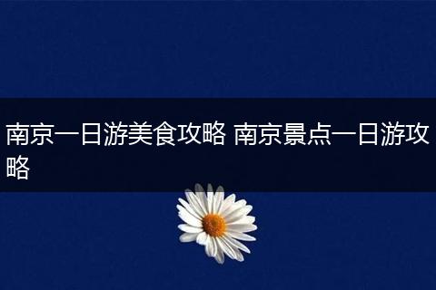 南京一日游美食攻略 南京景点一日游攻略