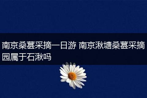 南京桑葚采摘一日游 南京湫塘桑葚采摘园属于石湫吗