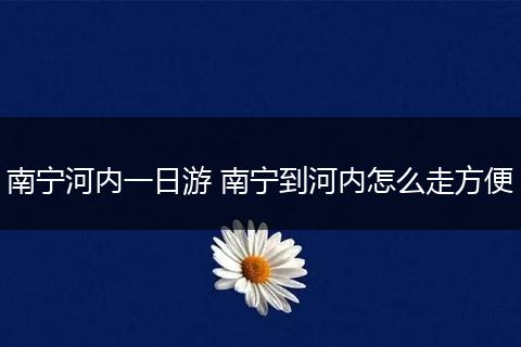 南宁河内一日游 南宁到河内怎么走方便