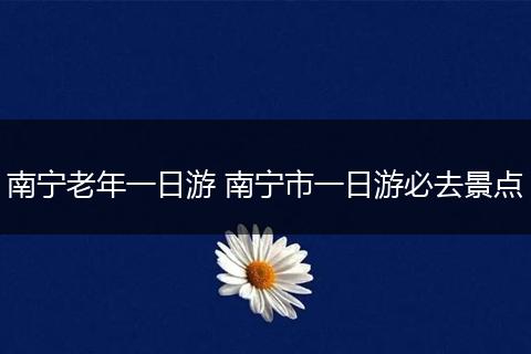 南宁老年一日游 南宁市一日游必去景点