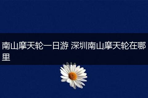 南山摩天轮一日游 深圳南山摩天轮在哪里