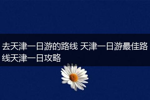 去天津一日游的路线 天津一日游最佳路线天津一日攻略