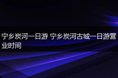 宁乡炭河一日游 宁乡炭河古城一日游营业时间