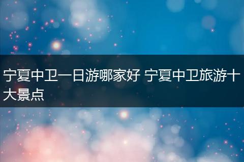 宁夏中卫一日游哪家好 宁夏中卫旅游十大景点