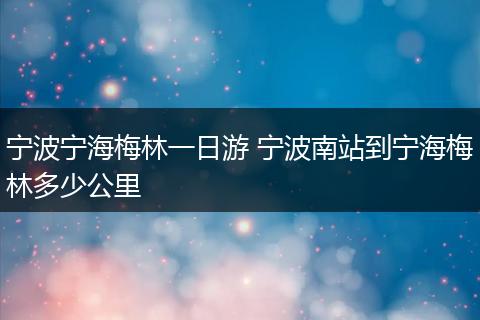 宁波宁海梅林一日游 宁波南站到宁海梅林多少公里