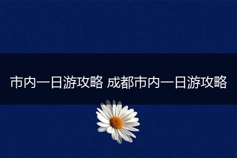 市内一日游攻略 成都市内一日游攻略