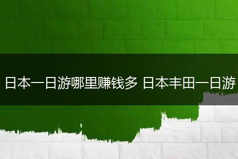 日本一日游哪里赚钱多 日本丰田一日游