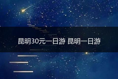 昆明30元一日游 昆明一日游