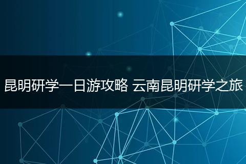 昆明研学一日游攻略 云南昆明研学之旅