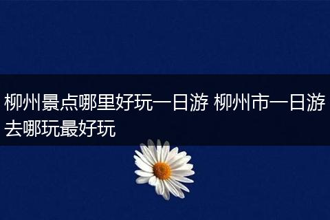 柳州景点哪里好玩一日游 柳州市一日游去哪玩最好玩