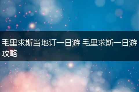 毛里求斯当地订一日游 毛里求斯一日游攻略