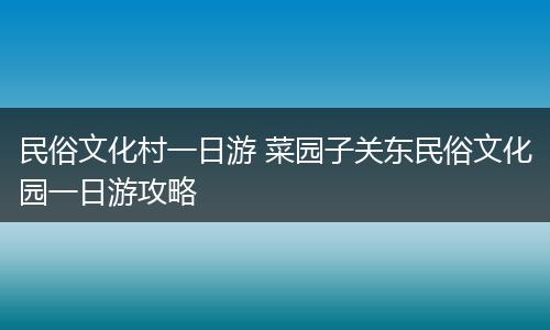 民俗文化村一日游 菜园子关东民俗文化园一日游攻略
