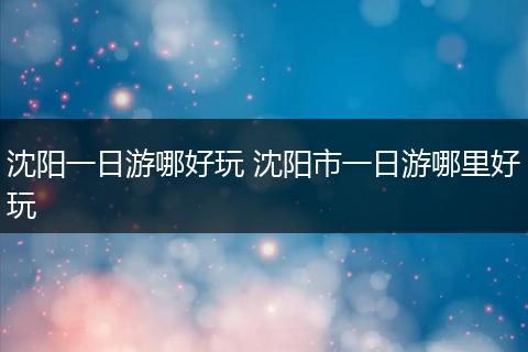 沈阳一日游哪好玩 沈阳市一日游哪里好玩