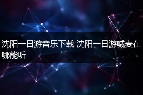 沈阳一日游音乐下载 沈阳一日游喊麦在哪能听