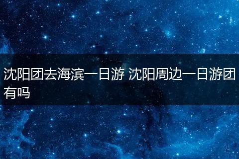 沈阳团去海滨一日游 沈阳周边一日游团有吗