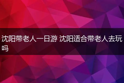 沈阳带老人一日游 沈阳适合带老人去玩吗