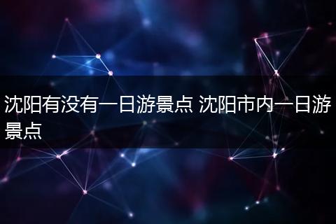 沈阳有没有一日游景点 沈阳市内一日游景点