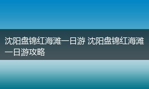 沈阳盘锦红海滩一日游 沈阳盘锦红海滩一日游攻略