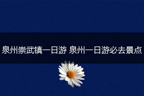 泉州崇武镇一日游 泉州一日游必去景点