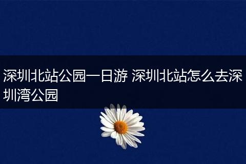 深圳北站公园一日游 深圳北站怎么去深圳湾公园