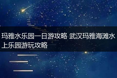 玛雅水乐园一日游攻略 武汉玛雅海滩水上乐园游玩攻略