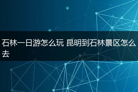 石林一日游怎么玩 昆明到石林景区怎么去