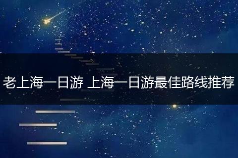 老上海一日游 上海一日游最佳路线推荐