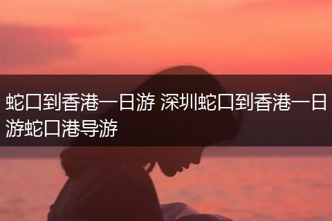 蛇口到香港一日游 深圳蛇口到香港一日游蛇口港导游