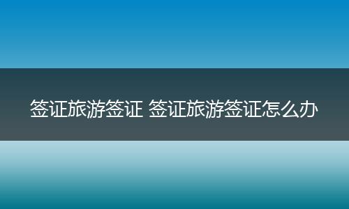 签证旅游签证 签证旅游签证怎么办