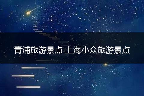 青浦旅游景点 上海小众旅游景点