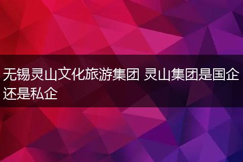 无锡灵山文化旅游集团 灵山集团是国企还是私企