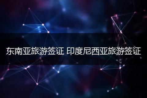 东南亚旅游签证 印度尼西亚旅游签证