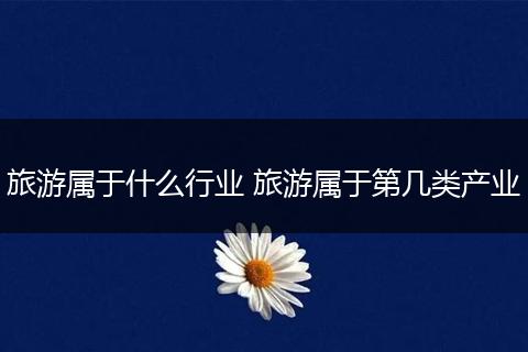 旅游属于什么行业 旅游属于第几类产业
