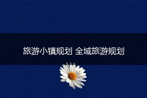 旅游小镇规划 全域旅游规划