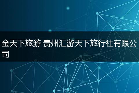 金天下旅游 贵州汇游天下旅行社有限公司
