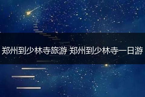 郑州到少林寺旅游 郑州到少林寺一日游