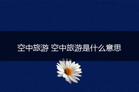 空中旅游 空中旅游是什么意思