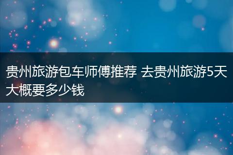 贵州旅游包车师傅推荐 去贵州旅游5天大概要多少钱